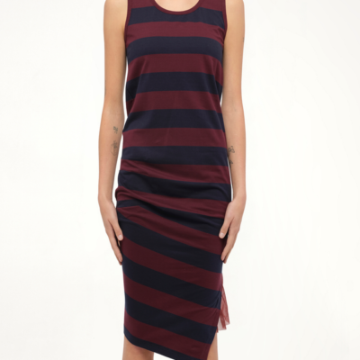Loewe Stripe Jersey Dress in Navy/red Navy / Xs