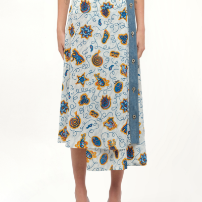 Loewe X Paula Prt Skirt Denim in White / 36