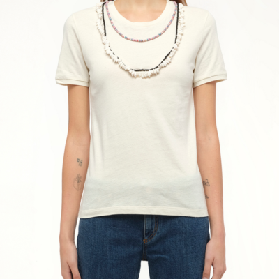 Loewe X Paula T-shirt Necklaces in Calico White / S
