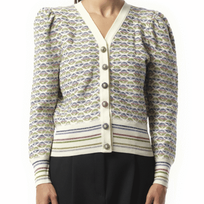 Marc Jacobs Long Sleeve V-neck Cardigan in Vintage Blue / S