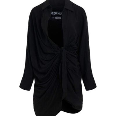 Jacquemus Bahia Sash Dress in Black / 34