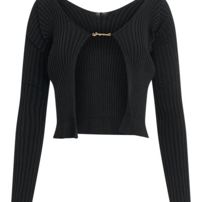 Jacquemus Pralu Longue Charm Cardigan in Black / 34