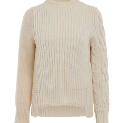 Sacai Wool Mohair Knit Pullover in Off White / 1