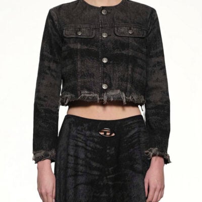 Diesel De-graffy-fsh Denim Jacket in Black / Xs