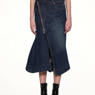 Sacai Side Zip Denim Skirt in Blue / 1