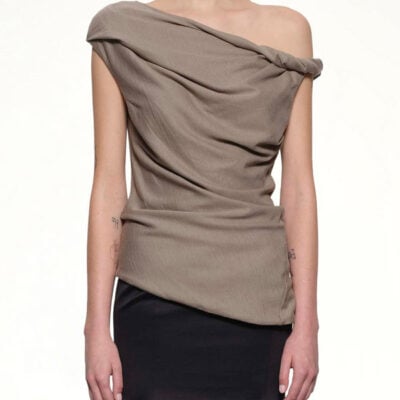 Entire Studios Jersey Twist Top in Beige / Xs