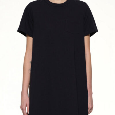Sacai Paisley Print X Cotton Jersey Dress in Navy/khaki Navy / 1