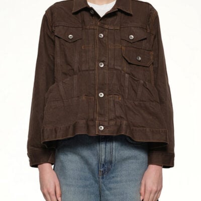Sacai Denim Jacket in Brown / 4