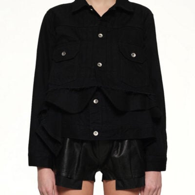 Sacai Denim X Wool Melton Jacket in Black / 2