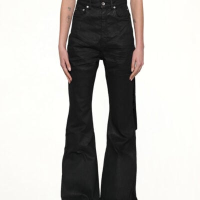 Rick Owens Drkshdw Bolan Bootcut in Black Wax / 26