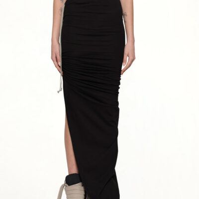 Rick Owens Drkshdw Soft Edfu Long Skirt in Black / Xs