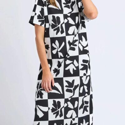Elm Splice Dress — Black White