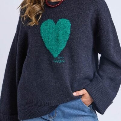 Elm Intersia Heart Knit — Navy a