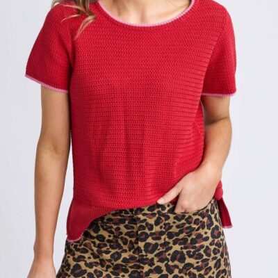 Elm Camellia Knit — Cranberry