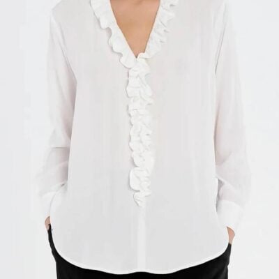 Mela Purdie Lariat Blouse — White