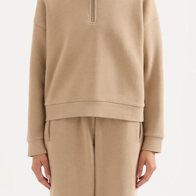 Nude Lucy Carter Classic Zip Front Sweat Brown