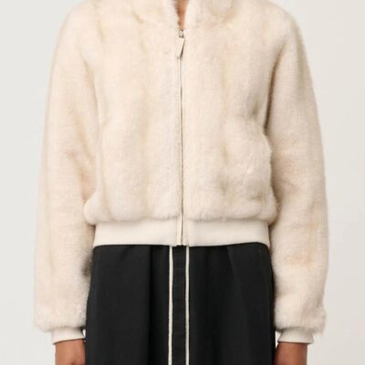 Once Was Chrysta Faux Fur Bomber