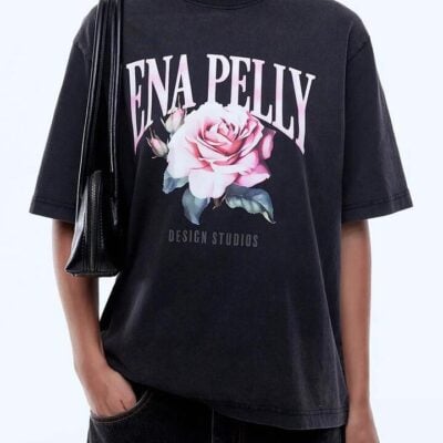 Ena Pelly Rose Tee — Vintage Black