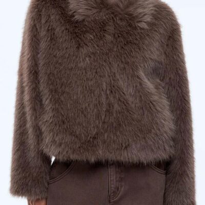 Ena Pelly Charlie Faux Fur Jacket — Brown