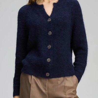 Zaket and Plover Zaket & Plover Alpaca Cardi — Midnight