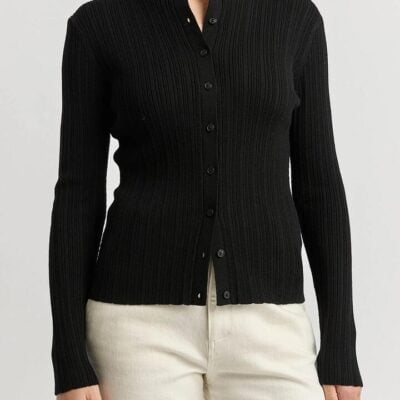 Toorallie Variegated Rib Cardi — Ivory