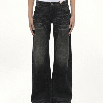 Fax Copy Express Dirty Wash Straight Jeans in Black / S