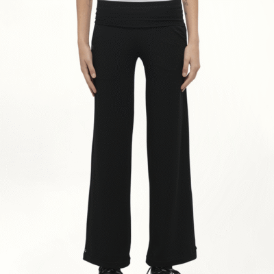 Fax Copy Express Afternoon Stretch Series - Folded High Waisted Pants in Black / S