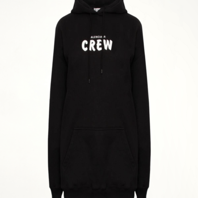 Balenciaga Crew Logo Hoodie in Black / Xs