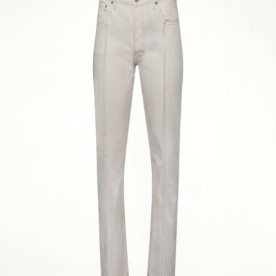 Maison Margiela Frayed Straight Leg Jeans in White / It 38