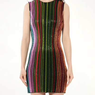 Balmain Woven Dress in Multicolor Multicolour / 36