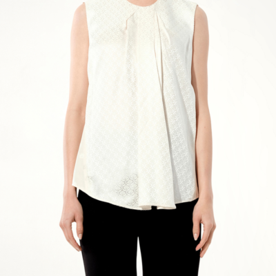Balenciaga MIX Satin Top in White / 36