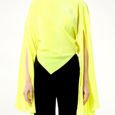Balenciaga Crepe Top in Yellow / 36