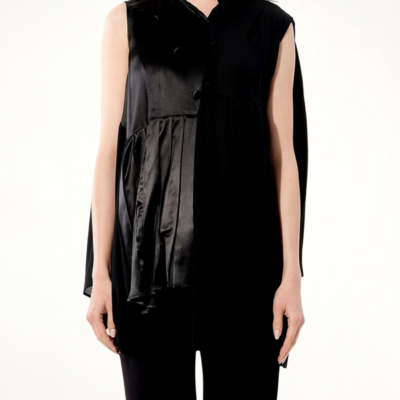 Balenciaga Georgette Top in Black / 34