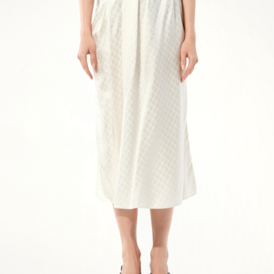 Balenciaga MIX Satin Skirt in White / 38