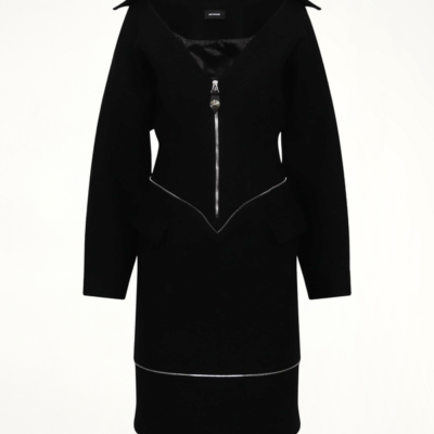 We11done Off-shoulder Neck Line Dress in Black / Xs