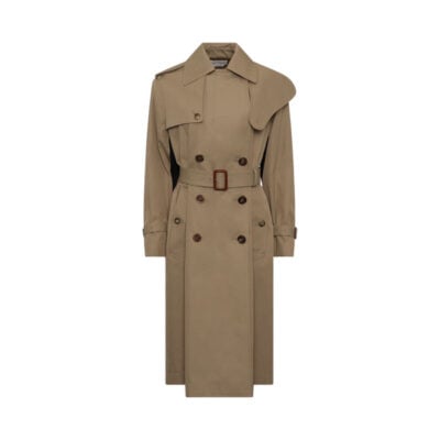 Alexander Mcqueen Graffiti Trench Coat in Beige / It 38