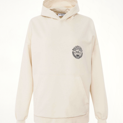 Balenciaga Scissors Crest Embroidered Wide Fit Hoodie