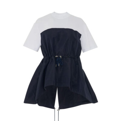 Alexander Mcqueen Hybrid Parka T-shirt in White/navy White / It 38