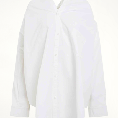 Balenciaga Knotted Vareuse Shirt in White / 36