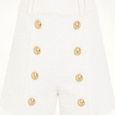 Balmain High Waisted 8 Buttons Shorts