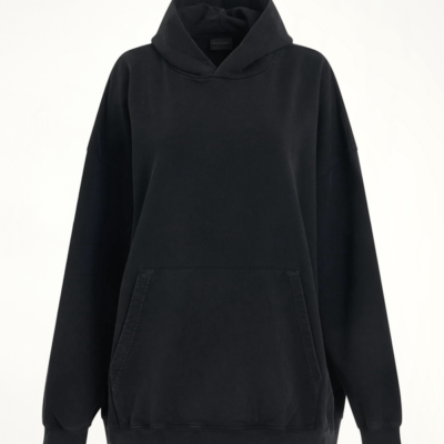 Balenciaga Back Logo Oversized Hoodie in Black/silver Black / Xs