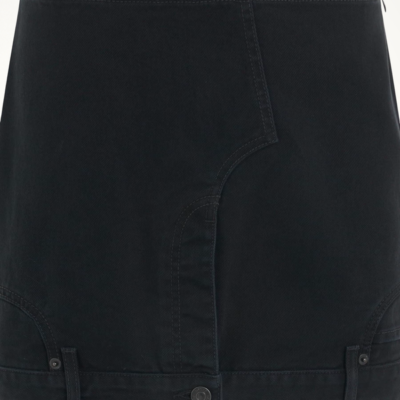 Balenciaga Upside Down Denim Mini Skirt in Black / 36