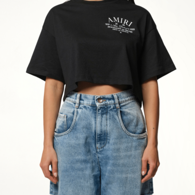 Amiri Arts District Cropped T-shirt in Black / M