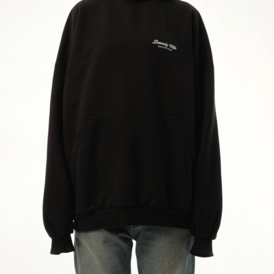 Balenciaga Beverly Hills Large Fit Hoodie in Washed Black / 1