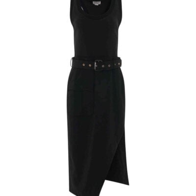 Alexander Mcqueen Trompe L'oeil Pencil Dress in Black / 40