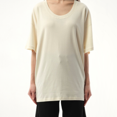 Lemaire Rib T-shirt in Light Cream / Xxs