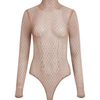 Khaite Fena Bodysuit in Almond Brown / Xs