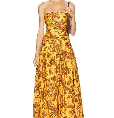 Alemais Banana Blossom Ruched Dress