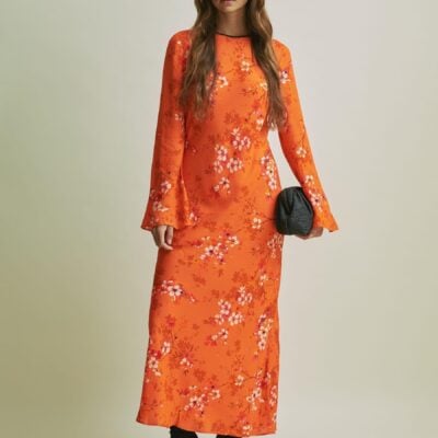 Florere Flute Sleeve Midi Dress