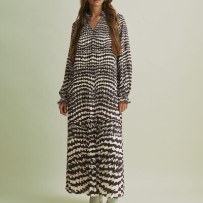 Florere Pleated Frill Midi Dress